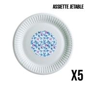Pack de 5 assiettes jetable Ipomea - Morning Glory