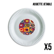 Pack de 5 assiettes jetable Kandinsky circles