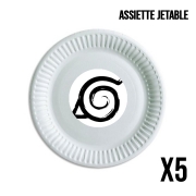 Pack de 5 assiettes jetable Konoha Symbol Grunge art