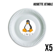 Pack de 5 assiettes jetable Linux Hébergement