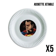 Pack de 5 assiettes jetable Man of Steel