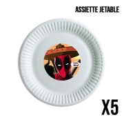 Pack de 5 assiettes jetable Mexican Deadpool