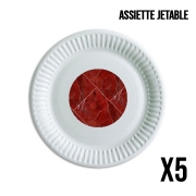 Pack de 5 assiettes jetable Minimal Marble Red