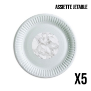 Pack de 5 assiettes jetable Minimal Marble White