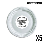 Pack de 5 assiettes jetable Navy Seal No easy day