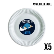 Pack de 5 assiettes jetable Nike Parody Just do it Late X Ronflex