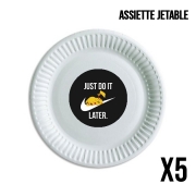 Pack de 5 assiettes jetable Nike Parody Just Do it Later X Pikachu