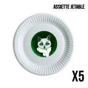Pack de 5 assiettes jetable Painting Cat