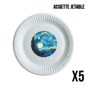 Pack de 5 assiettes jetable The Starry Night