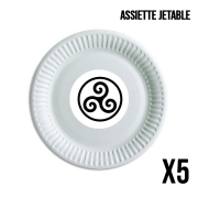 Pack de 5 assiettes jetable Triskel Symbole