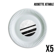 Pack de 5 assiettes jetable effet marbre blanc