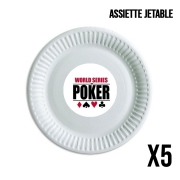 Pack de 5 assiettes jetable World Series Of Poker