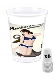 Pack de 6 Gobelets Anchors Aweigh - Classic Pin Up