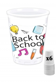 Pack de 6 Gobelets Back to school background drawing