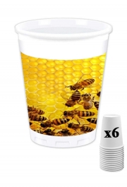 Pack de 6 Gobelets Abeille dans la ruche Miel
