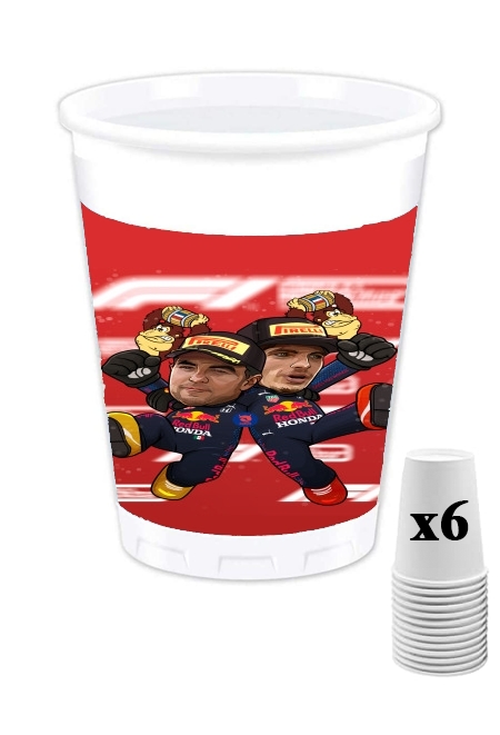 Pack de 6 Gobelets Checo Perez And Max Verstappen
