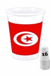 Pack de 6 Gobelets Drapeau Tunisie