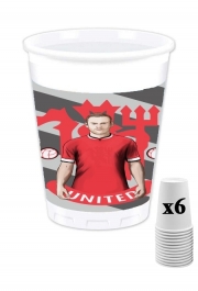 Pack de 6 Gobelets Football Stars: Red Devil Rooney ManU