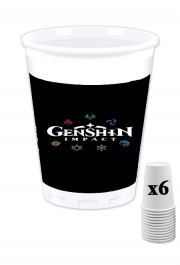 Pack de 6 Gobelets Genshin impact elements