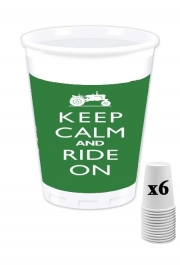 Pack de 6 Gobelets Keep Calm And ride on Tractor