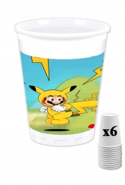 Pack de 6 Gobelets Mario mashup Pikachu Impact-hoo!