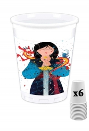 Pack de 6 Gobelets Mulan Princess Watercolor Decor