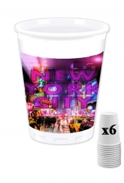 Pack de 6 Gobelets New York City Broadway - Couleur rose 