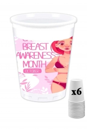Pack de 6 Gobelets October breast cancer awareness month