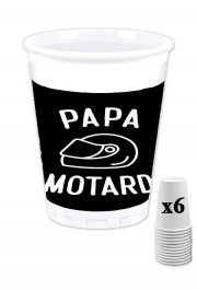Pack de 6 Gobelets Papa Motard Moto Passion