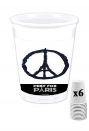 Pack de 6 Gobelets Pray For Paris - Tour Eiffel