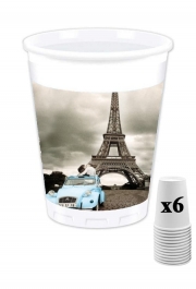 Pack de 6 Gobelets Romance à Paris sous la Tour Eiffel