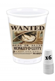 Pack de 6 Gobelets Wanted Luffy Pirate