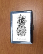 Porte Cigarette Ananas en noir et blanc
