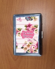Porte Cigarette Pink floral Marinière - Je t'aime Maman