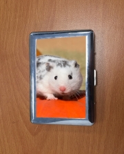 Porte Cigarette Hamster dalmatien blanc tacheté de noir