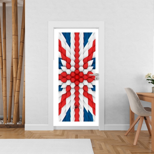 Poster de porte 3D Poly Union Jack London flag