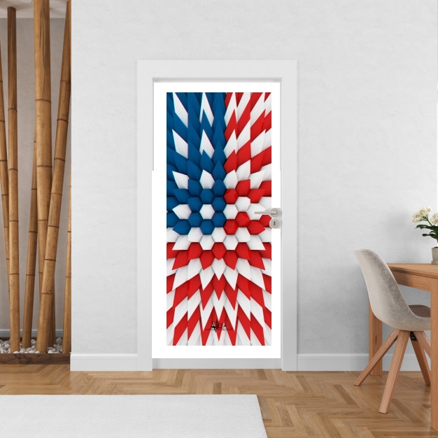 Poster de porte 3D Poly USA flag