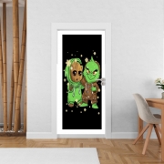 Poster de porte Baby Groot and Grinch Christmas