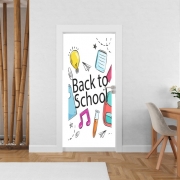 Poster de porte Back to school background drawing