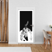 Poster de porte chainsaw man black and white