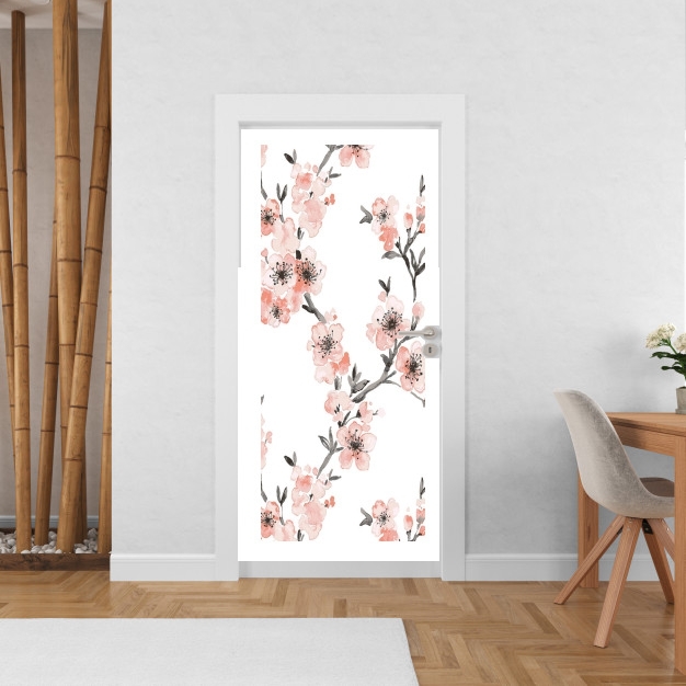 Poster de porte Cherry Blossom Aquarel Flower