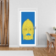 Poster de porte Droid Moustache