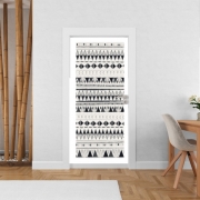 Poster de porte Ethnic Candy Tribal in Black and White