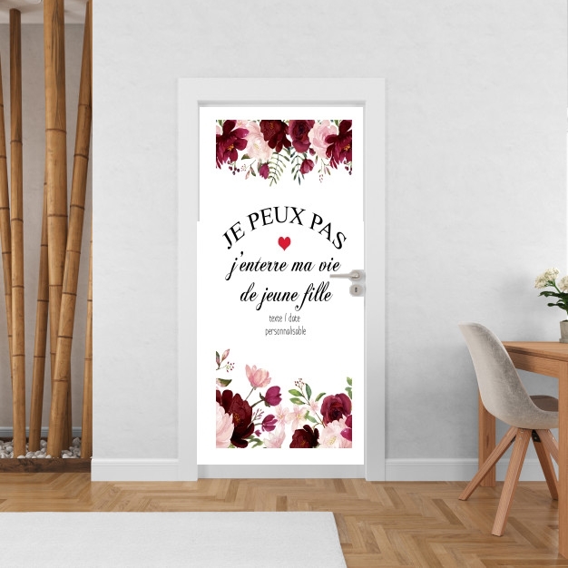 Poster de porte EVJF Cadeau enterrement vie de jeune fille personnalisable avec date ou texte