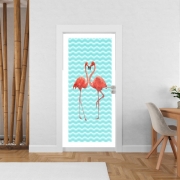 Poster de porte flamingo love