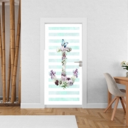 Poster de porte Floral Anchor in mint
