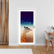 Poster de porte Giraffe Love - Gauche