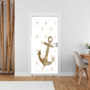 Poster de porte Glitter Anchor and dots in gold