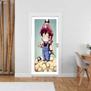 Poster de porte Goku-mario Bleu