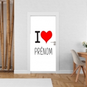 Poster de porte I love Prénom - Personnalisable avec nom de ton choix